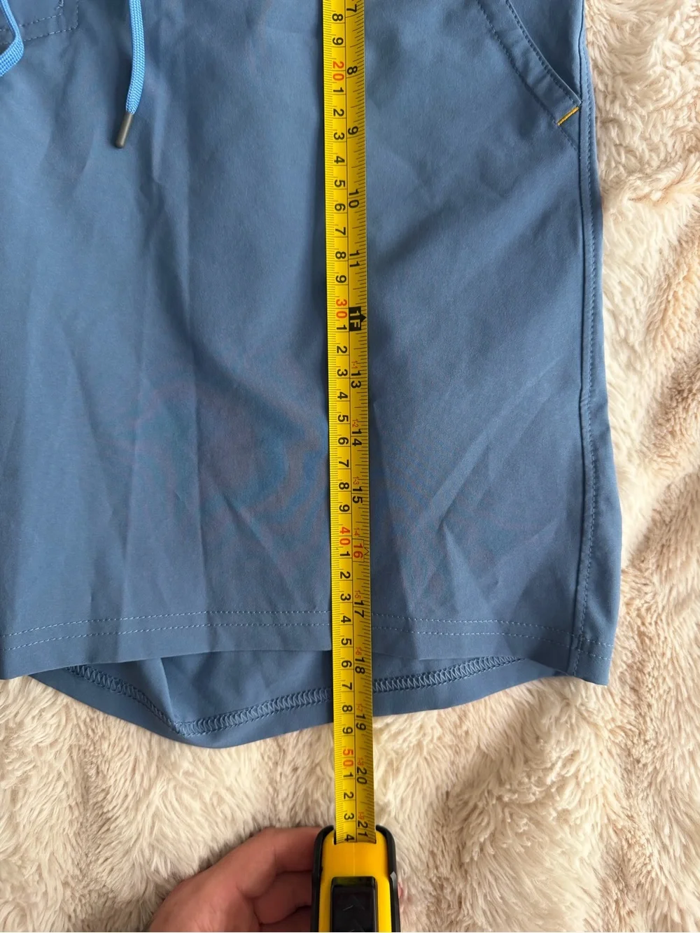Stio Men's Blue Swim Hybrids with Orange Zip Accent